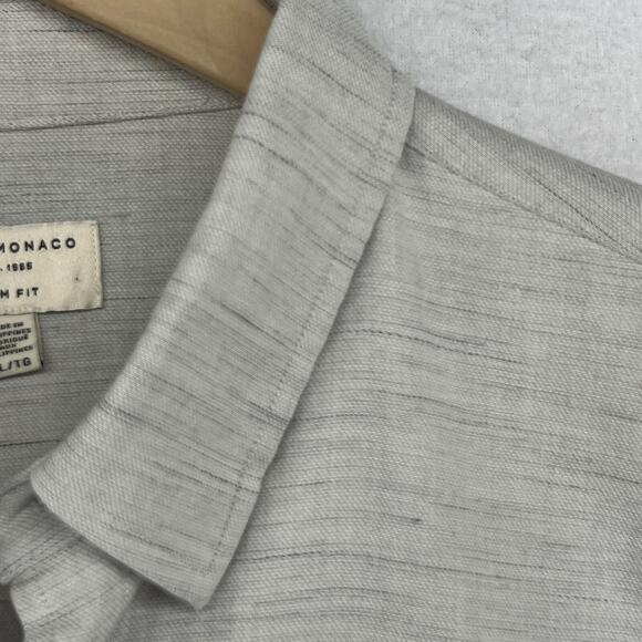 Club Monaco Other - CLUB MONACO Shirt Mens XL Slim Fit Button Up Long Sleeve Stretch Cotton Gray